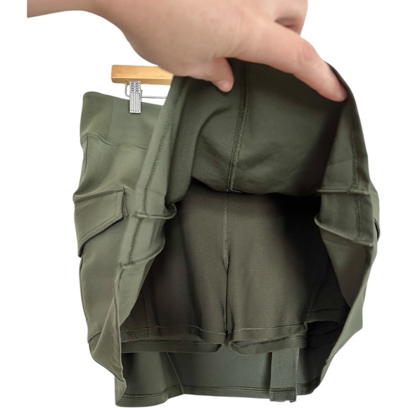 Athleta Endless High Rise Cargo Skort Aspen Olive Green Activewear Skirt Size 14 - Picture 6 of 11